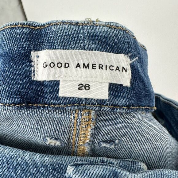 Good American Good Legs Crop Mini Boot Jeans GLCMB731T Blue Plus Size 26 NWT - Picture 5 of 14